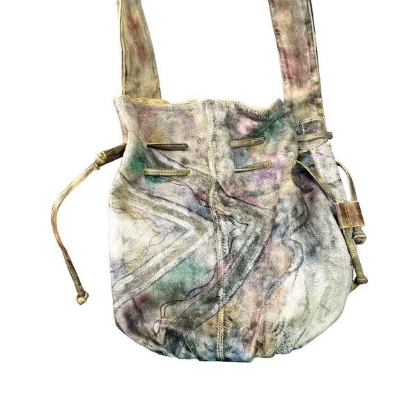 Vintage Handbags - Botary avant garde painted leather sack purse
